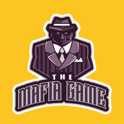Gaming Logo Maker with an Intimidating Mafia Man Illustration 29q-2862