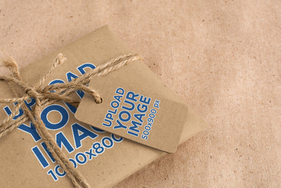 Mockup of a Cardboard Brand Tag on a Kraft-Paper Package 1301-el1
