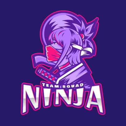 Gaming Logo Maker Featuring a Ninja Warrior Character