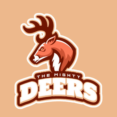 Sports Logo Template with a Mad Deer Graphic