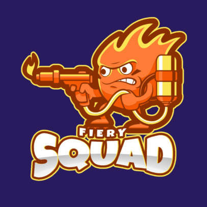 Logo Maker with a Fire Character for a Gaming Squad