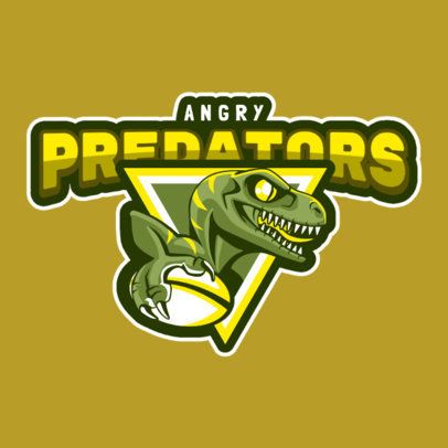 Rugby Logo Maker with a Velociraptor Illustration