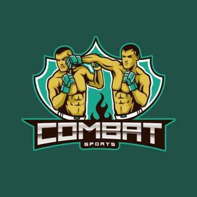 Sports Logo Generator Featuring an MMA Combat Illustration 