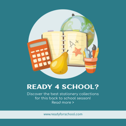 Facebook Post Maker for a Back to School Article with Stationery Graphics