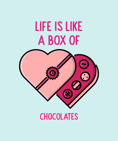 Romantic T-Shirt Design Maker Featuring a Heart-Shaped Box 514a-el1