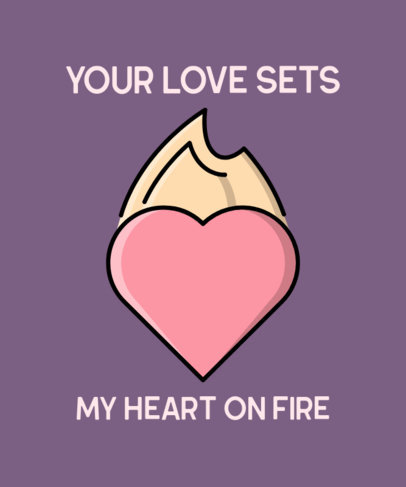 T-Shirt Design Creator with the Illustration of a Heart on Fire 514c-el1
