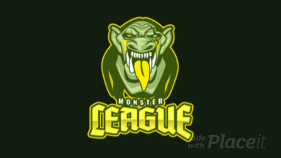Animated Gaming Logo Maker with a Sharp Fanged Monster Illustration 1877f-2862