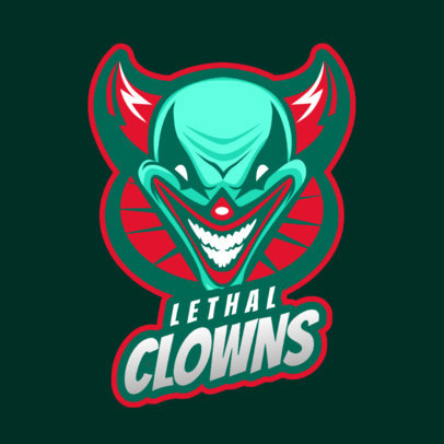 Logo Maker for Gaming Teams Featuring an Evil Clown Illustration 