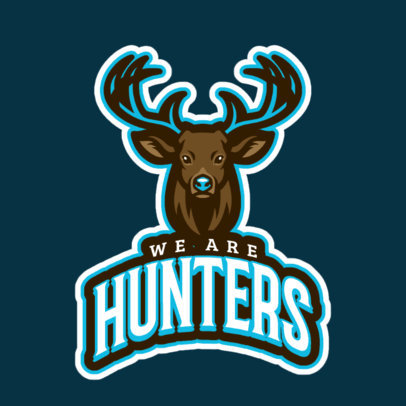 Sports Logo Template Featuring an Illustrated Deer 