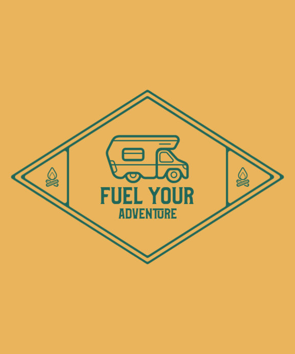 Placeit - Adventure T-Shirt Maker with a Camping RV Graphic