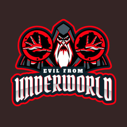 Gaming Logo Template Featuring a Dark Sorcerer Illustration 