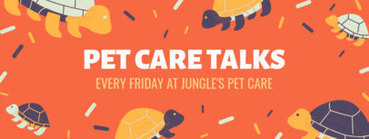 Pet Care Facebook Cover Maker with Turtle Illustrations 