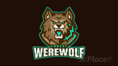 Animated Sports Logo Maker Featuring a Furious Werewolf 1877g-2861