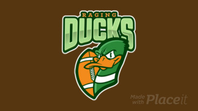 Animated Football Logo Maker Featuring an Angry Duck Illustration 120j-2861