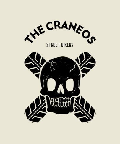 T-Shirt Design Generator for Street Bikers With a Skull Illustration 
