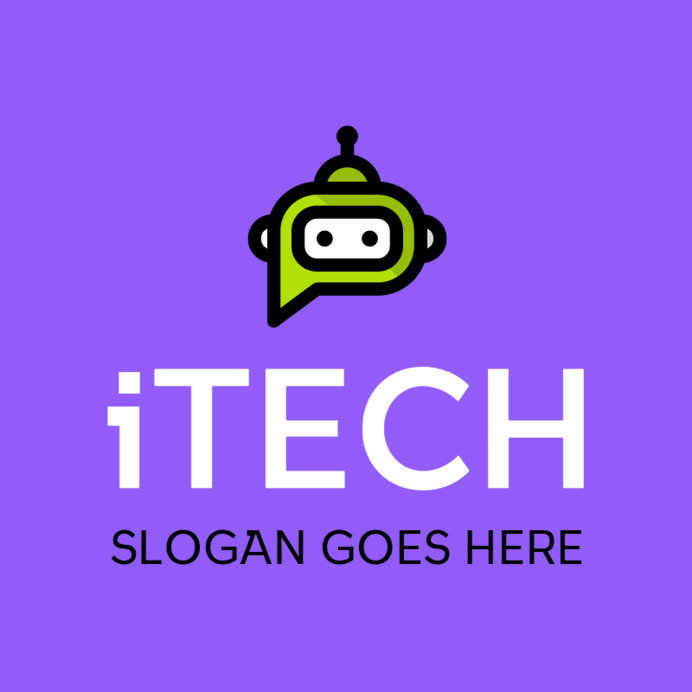 Placeit - IT Company Logo Template Featuring a Robot Clipart