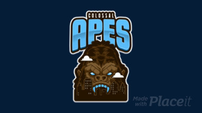 Animated Logo Creator Featuring a Mad Gorilla with Sharp Fangs