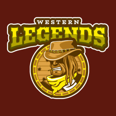 Western-Themed Gaming Logo Maker Featuring a Cowboy Clipart