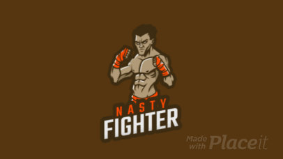Animated Logo Template with an Illustrated Box Fighter 