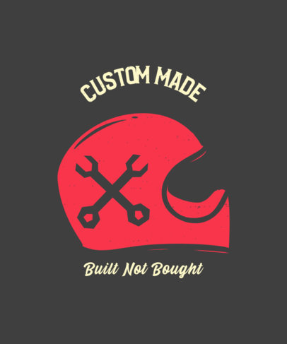 T-Shirt Design Maker for Bikers Featuring an Illustrated Helmet 