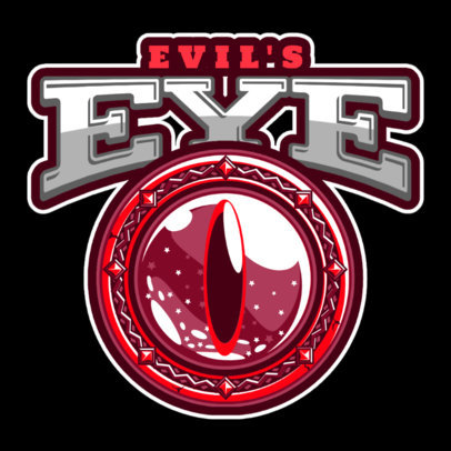 Gaming Logo Template With an Evil Eye Illustration 