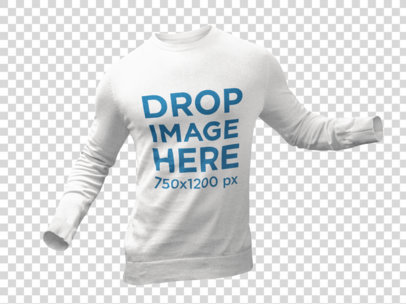 Men's Crewneck Invisible Model Mockup Over a PNG Background 10660a
