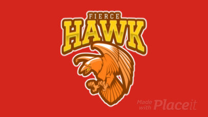 Animated Sports Logo Creator with a Fierce Hawk Mascot 120k-2862