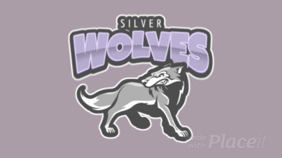 Animated Sports Logo Maker with a Silver Wolf Illustration