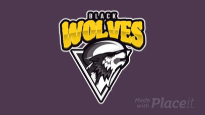 Rugby Logo Creator with a Fierce Wolf Icon 120n-2862
