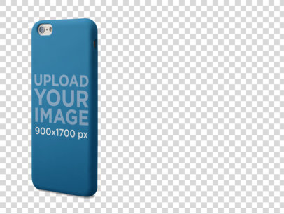 Standing iPhone Case Mockup Over a Transparent Background