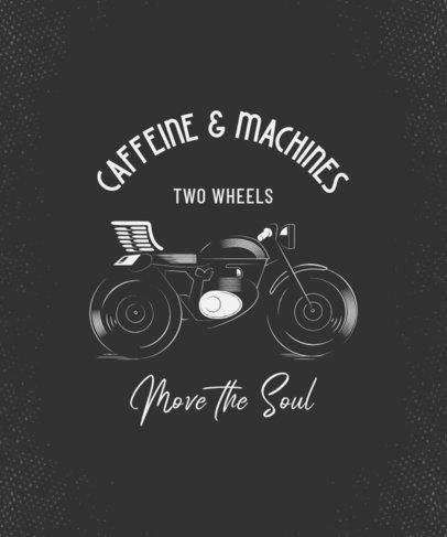 Illustrated T-Shirt Design Generator Featuring a Cool Motorcycle Clipart 