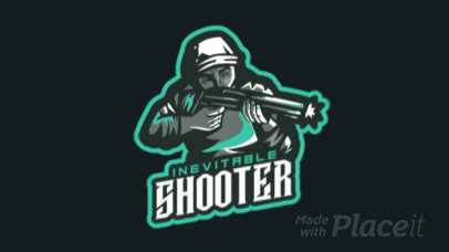 Animated Gaming Logo Maker Featuring a Character with a Shotgun