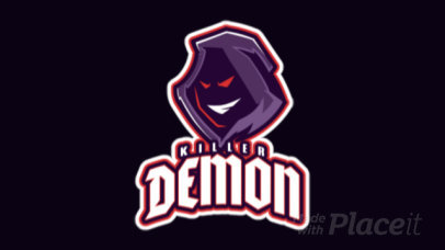 Animated Gaming Logo Maker Featuring a Hooded Ghoul