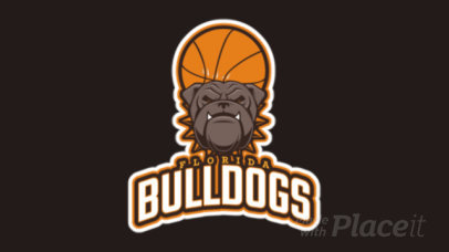 Basketball Team Animated Logo Maker with a Bulldog Clipart
