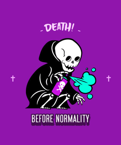 T-Shirt Design Template with a Funny Parka Character 2135g