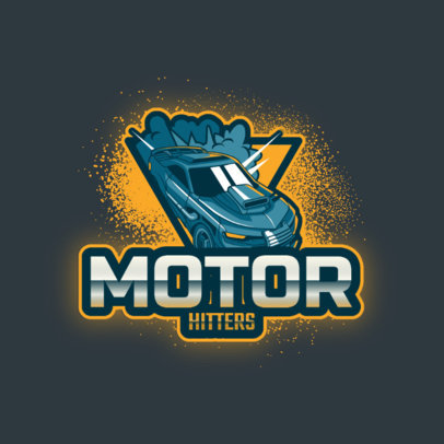 Rocket League-Based Logo Template with a Powerful Car Graphic