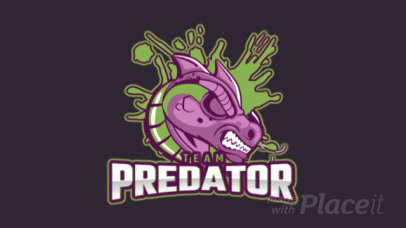 Gaming Logo Template Featuring an Angry Dragon Illustration 