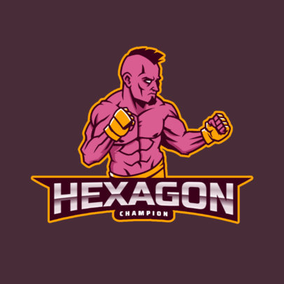 Sports Logo Maker Featuring an MMA Fighter with a Mohawk