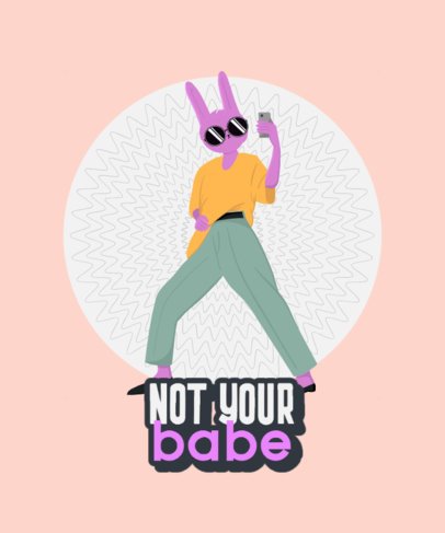 Streetwear T-Shirt Design Generator with a Female Bunny Cartoon