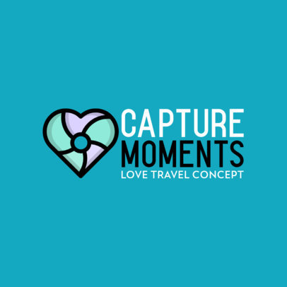 Romantic Travel Company Logo Maker with a Heart Icon