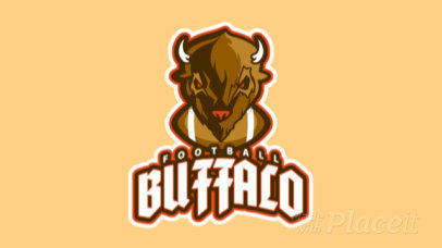 Animated Sports Logo Maker for a Football Team with a Buffalo Graphic a21t 2856
