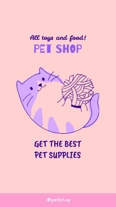 Pet Shop Instagram Story Generator with a Kitten Illustration