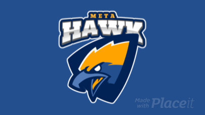 Animated Sports Logo Template Featuring an Aggressive Hawk Clipart 120s 2856