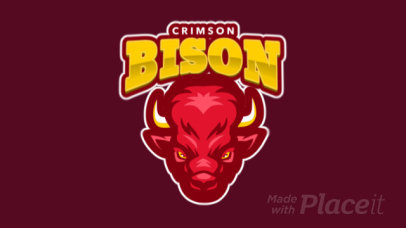 Animated Sports Logo Maker Featuring an Aggressive Bison Graphic