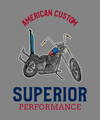 Biker Club T-Shirt Template with a Motorcycle Clipart