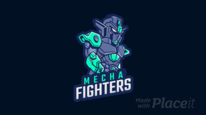 Animated Gaming Logo Template Featuring a Fighter Robot Illustration 