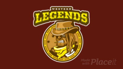 Western-Themed Animated Gaming Logo Maker Featuring a Cowboy Clipart 1869n-2857