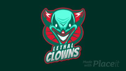 Animated Logo Maker for Gaming Teams Featuring an Evil Clown Illustration 