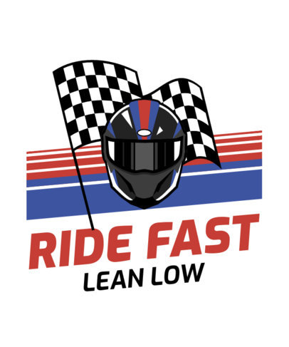 T-Shirt Design Template with Bikers Racing Illustrations