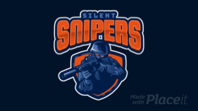 Animated Gaming Logo Maker Featuring a Sniper Shooter Clipart